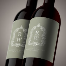  Monogram Crest Namen Sage Green Wedding