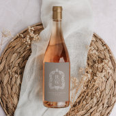  Monogram Crest Namen Taupe Huwelijk Wijn Etiket