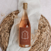  Monogram Crest Namen Terracotta Huwelijk Wijn Etiket