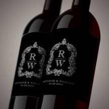  Monogram Crest Namen Zwart Wit Trouwen