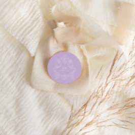 Monogram Crest Ornament Purple Violet Wedding Ronde Sticker