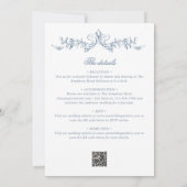 Monogram Crest QR-code Alles in één bruiloft Kaart (Achterkant)