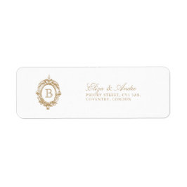  Monogram Crest Retour Adreslabels Etiket