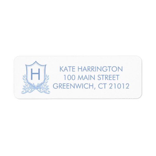 Monogram Crest Return Address Label (Voorkant)