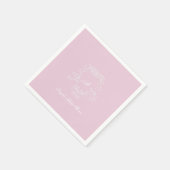 Monogram Crest Roze Baby shower Papier servet (Hoek)