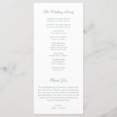 Monogram Crest Sage Groen Huwelijksprogramma Kaart (Achterkant)
