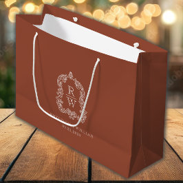 Monogram Crest Terracotta Wedding Groot Cadeauzakje