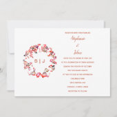 Monogram Crest Terracotta Wit Eenvoudige Bruiloft Kaart (Voorkant)