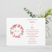 Monogram Crest Terracotta Wit Eenvoudige Bruiloft Kaart (Staand voorkant)