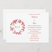 Monogram Crest Terracotta Wit Eenvoudige Bruiloft Kaart (Voorkant / Achterkant)