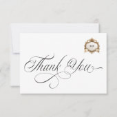 Monogram Crest Thank You Card Bedankkaart (Voorkant)
