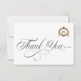 Monogram Crest Thank You Card Bedankkaart