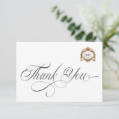 Monogram Crest Thank You Card Bedankkaart (Staand voorkant)