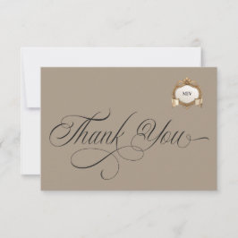 Monogram Crest Thank You Card Bedankkaart