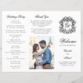 Monogram Crest Trifold Wedding Fotoprogramma (Voorkant)