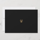Monogram Crest Trouwfoto Zwart/Goud Save The Date (Achterkant)