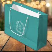 Monogram Crest Turquoise Wedding Groot Cadeauzakje