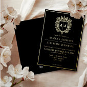 Monogram Crest Wedding Folie Invitation Uitnodiging