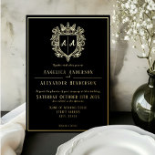 Monogram Crest Wedding Folie Invitation Uitnodiging