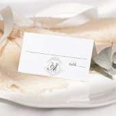  Monogram Crest Wedding Gevouwen Plaats Kaart Plaatskaartje