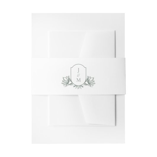  Monogram Crest Wedding Invitati Uitnodigingen Wikkel (Voorkant Voorbeeld)