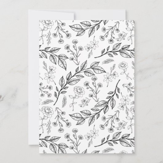 Monogram Crest Zwart Wit Huwelijksuitnodiging Kaart (Achterkant)