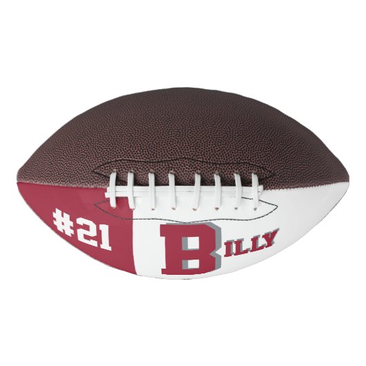 Monogram Crimson Red & White American Football (Voorkant)