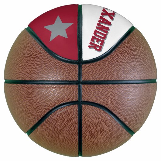 Monogram Crimson Red, White, Grey Basketbal (Rechts)