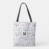 Monogram Croquet Leuke Hand-getrokken gazon spel p Tote Bag (Achterkant)