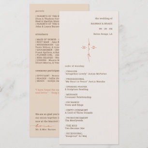 Monogram Cross Christelijke Huwelijksceremonie Programmakaart