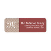 Monogram Cross X Pattern Return Address Label (Voorkant)