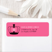 Monogram Crown Return Adres Label - Roze/Zwart (Insitu)