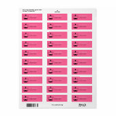Monogram Crown Return Adres Label - Roze/Zwart (Full Sheet)