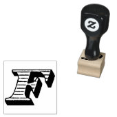 Monogram  cursief initiaal letter F Rubberstempel (Gestempeld)