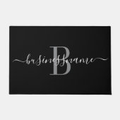 Monogram Custom Business Logo Black en White Deurmat (Voorkant)