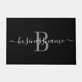 Monogram Custom Business Logo Black en White  Deurmat