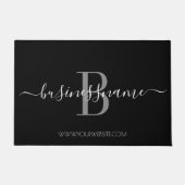 Monogram Custom Business Logo Black en White Doo Deurmat (Voorkant)