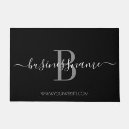 Monogram Custom Business Logo Black en White Doo Deurmat