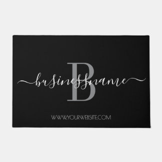 Monogram Custom Business Logo Black en White Doo Deurmat
