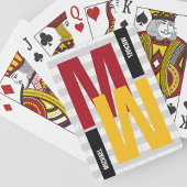 Monogram Custom Color Groot Initiaal Modern Pokerkaarten