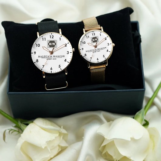 Monogram Custom Couple Names – Elegant gift Horloge