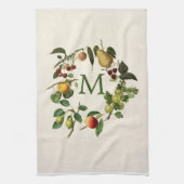 Monogram Custom Fruit Design Keukenhanddoek (Verticaal)