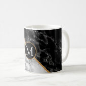 Monogram Custom Letter Coffee Mok Marmer (Voorkant rechts)