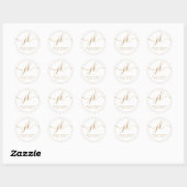 Monogram Custom Logo Business Gold Ronde Sticker (Vel)