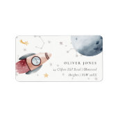 Monogram Cute Buitenspasstarry Planets Etiket (Voorkant)
