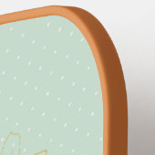 Monogram Cute Bunny Rabbits Floral Pickleball Paddle (Links Detail)