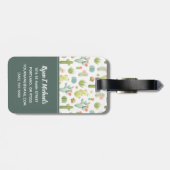 Monogram | Cute Cactus Standing Pattern Bagagelabel (Achterkant horizontaal)