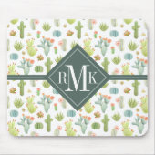 Monogram | Cute Cactus Standing Pattern Muismat (Voorkant)