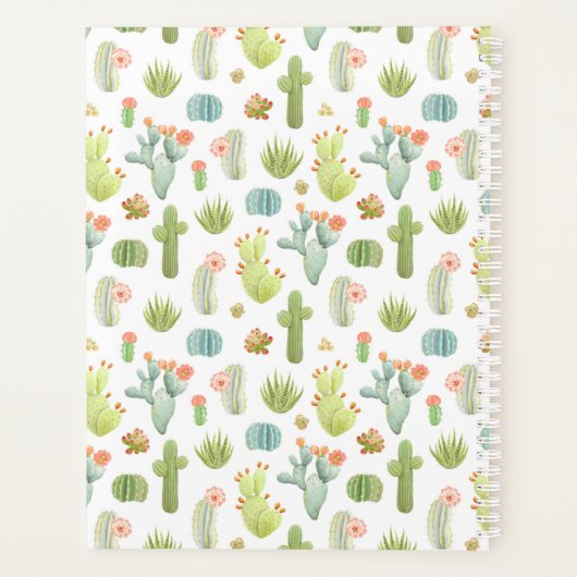 Monogram | Cute Cactus Standing Pattern Planner (Achterkant)