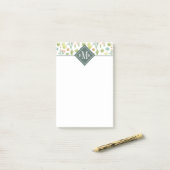 Monogram | Cute Cactus Standing Pattern Post-it® Notes (Op bureau)
